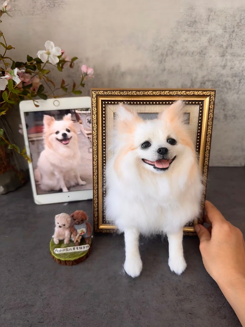 Framed Pet Portrait | Pet Head With Paws